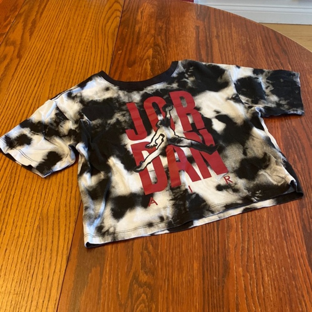 Jordan Black White Tie Dye Crop Top S
